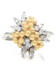 Diamond and Bead Cluster Ring in Gold
